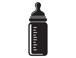 BABY BOTTLE SILHOUETTE WHITE BACKGROUND