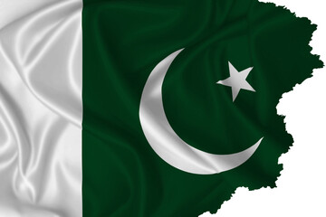 Pakistan flag vector with torn edges on a transparent background