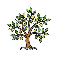 olive tree icon, olive tree vector illustration-simple illustration of olive tree, perfect for olive tree logos and icons
