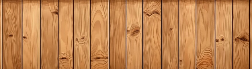 Top View of Old Pine Plank Wooden Wall for Banner and Poster Design

