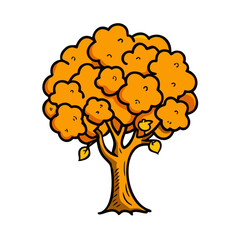 orange tree icon, orange tree vector illustration-simple illustration of orange tree, perfect for orange tree logos and icons