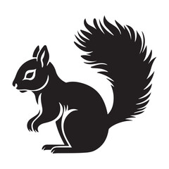 Obraz premium Squirrel simple minimal black silhouette