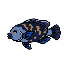 oscar fish icon, oscar fish vector illustration-simple illustration of oscar fish, perfect for oscar fish logos and icons