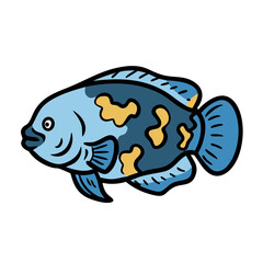 oscar fish icon, oscar fish vector illustration-simple illustration of oscar fish, perfect for oscar fish logos and icons