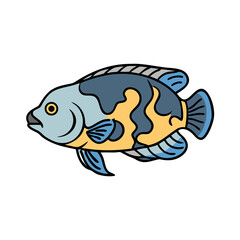 oscar fish icon, oscar fish vector illustration-simple illustration of oscar fish, perfect for oscar fish logos and icons