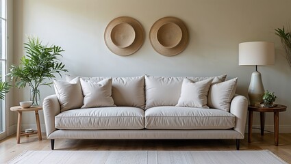 Streamlined and soft this sofa enhances the peaceful vibe of the room