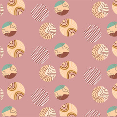 Retro Abstract Circle Pattern in Earthy Tones