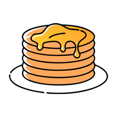 pancakes with syrup icon, pancakes with syrup vector illustration-simple illustration of pancakes with syrup, perfect for pancakes with syrup logos and icons