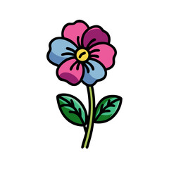 pansy flower icon, pansy flower vector illustration-simple illustration of pansy flower, perfect for pansy flower logos and icons