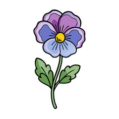 pansy flower icon, pansy flower vector illustration-simple illustration of pansy flower, perfect for pansy flower logos and icons
