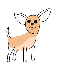 Little chihuahua hand drawn dog