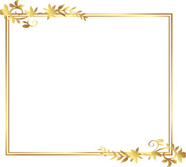 frame with leaves gold border Golden Border Warm Color Frame