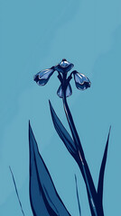 simple bluebell flower art, created by generative ai