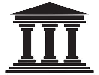 Fototapeta premium BANK SILHOUETTE WHITE BACKGROUND