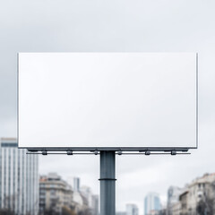 Obraz premium Billboard standing tall in a city landscape, ready for a new message. Urban advertising space