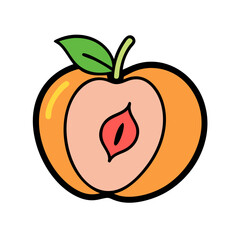 peach icon, peach vector illustration-simple illustration of peach, perfect for peach logos and icons
