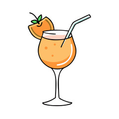 peach bellini icon, peach bellini vector illustration-simple illustration of peach bellini, perfect for peach bellini logos and icons