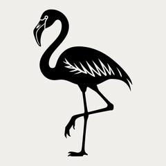 Fototapeta premium Elegant Flamingo Silhouette: Minimalist Bird Vector Illustration