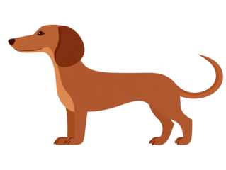 Illustration Of Brown Dachshund Dog On Transparent Background