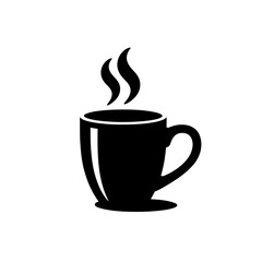Obraz premium Hot Coffee Cup Vector: Steaming Beverage Icon, Morning Drink Graphic