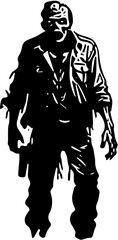 silhouette of a zombie 