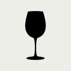 Elegant Wine Glass Silhouette, Modern Minimalist Design