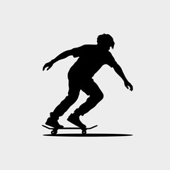 Obraz premium Skateboarder Silhouette: Action Shot of Rider on Board, Isolated