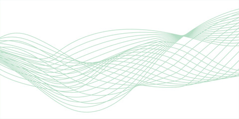 Abstract vector background with light green wavy lines.light green wave background. light green lines vector illustration. Technology, data science frequency gradient lines on transparent background.