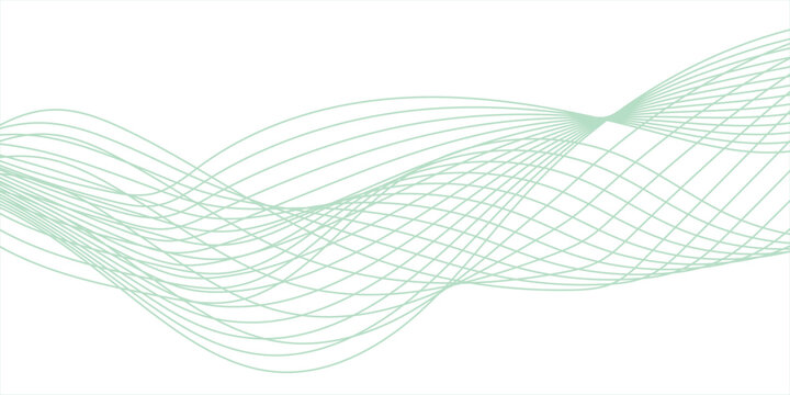 Abstract vector background with light green wavy lines.light green wave background. light green lines vector illustration. Technology, data science frequency gradient lines on transparent background.
