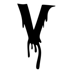 Tribal hardcore alphabet letter V