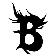 Tribal hardcore alphabet letter B