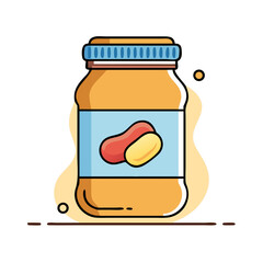 peanut butter jar icon, peanut butter jar vector illustration-simple illustration of peanut butter jar, perfect for peanut butter jar logos and icons