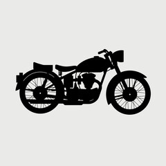 Vintage Motorcycle Silhouette: Classic Bike Vector Illustration