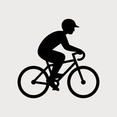 Fototapeta premium Cyclist Silhouette: Isolated Black Bike Rider Illustration
