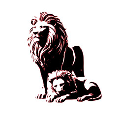 2 black lion icon