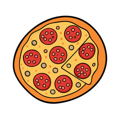 pepperoni pizza icon, pepperoni pizza vector illustration-simple illustration of pepperoni pizza, perfect for pepperoni pizza logos and icons