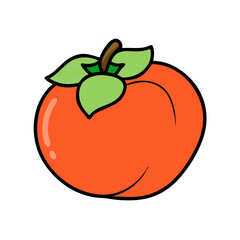 persimmon fruit icon, persimmon fruit vector illustration-simple illustration of persimmon fruit, perfect for persimmon fruit logos and icons