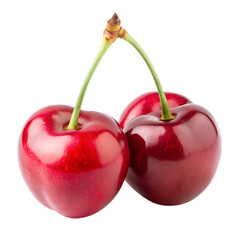 two cherries isolated on white background