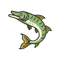 pike icon, pike vector illustration-simple illustration of pike, perfect for pike logos and icons