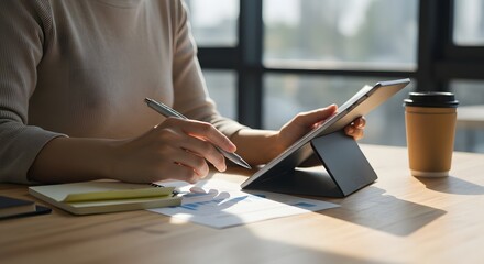 Woman on Coffee Break in Office
