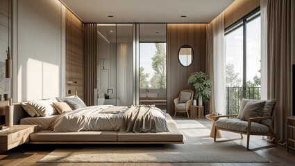 Minimal design maximum comfortthis bedroom embodies peaceful simplicity
