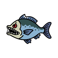 piranha icon, piranha vector illustration-simple illustration of piranha, perfect for piranha logos and icons