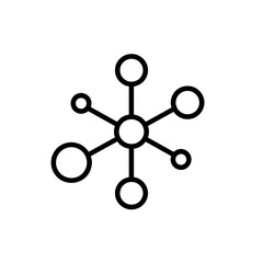 Minimalist Data Network Icon on Transparent Background  