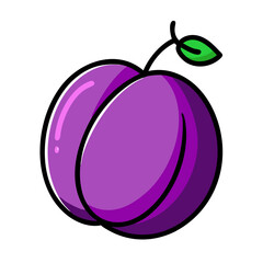 plum icon, plum vector illustration-simple illustration of plum, perfect for plum logos and icons