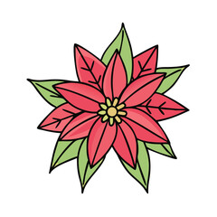 poinsettia flower icon, poinsettia flower vector illustration-simple illustration of poinsettia flower, perfect for poinsettia flower logos and icons