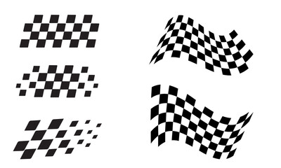 Racing flag vector icon on white background. Checkered flag. start and finish crossed flag. Racing flag.	

