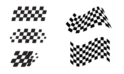 Racing flag vector icon on white background. Checkered flag. start and finish crossed flag. Racing flag.	
