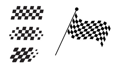 Racing flag vector icon on white background. Checkered flag. start and finish crossed flag. Racing flag.	
