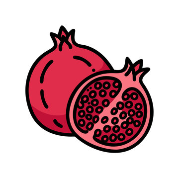 recommend clip art: pomegranate icon, pomegranate vector illustration-simple illustration of pomegranate, perfect for pomegranate logos and icons