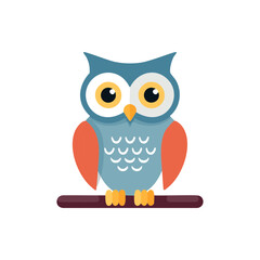 Vector Illustration of Owl, Cute Bird Illustration for decor.